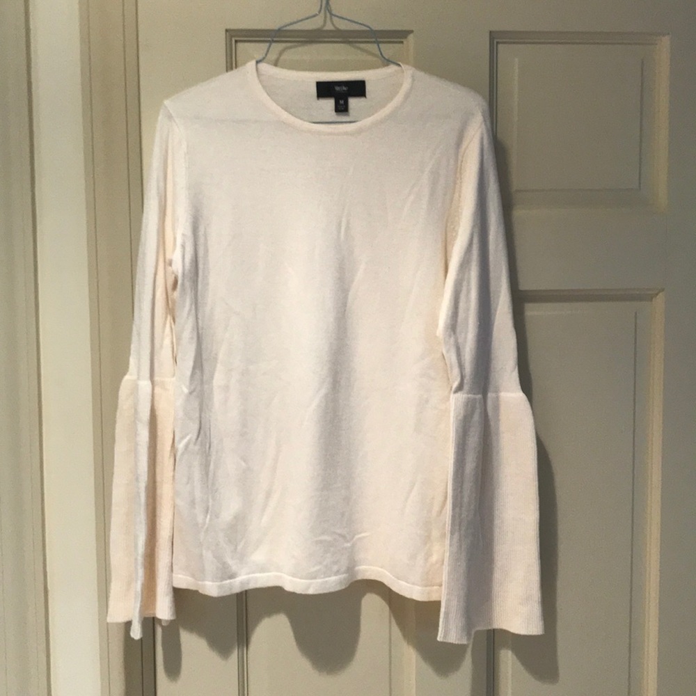 Ladies M cream sweater - flaired sleeves!